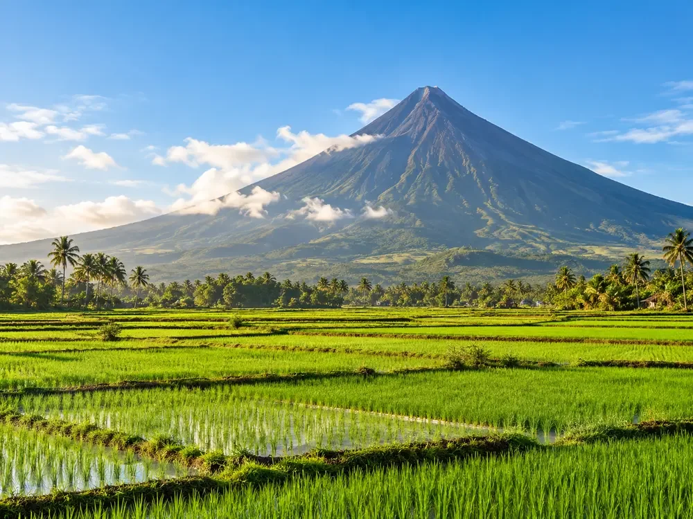 Mayon Volcano and the surrounding Albay landscape